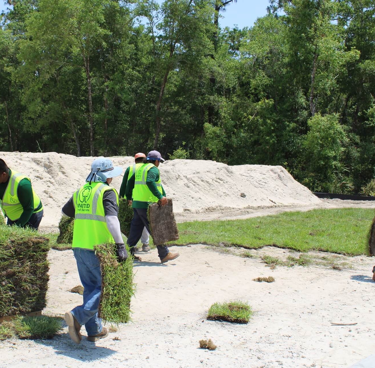 Rosa's Lawn Maintenance crew doing some sodding