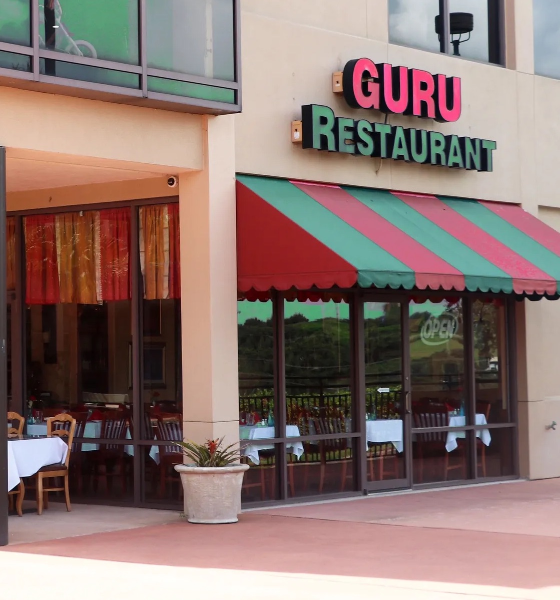 View of outside of Guru Restaurant